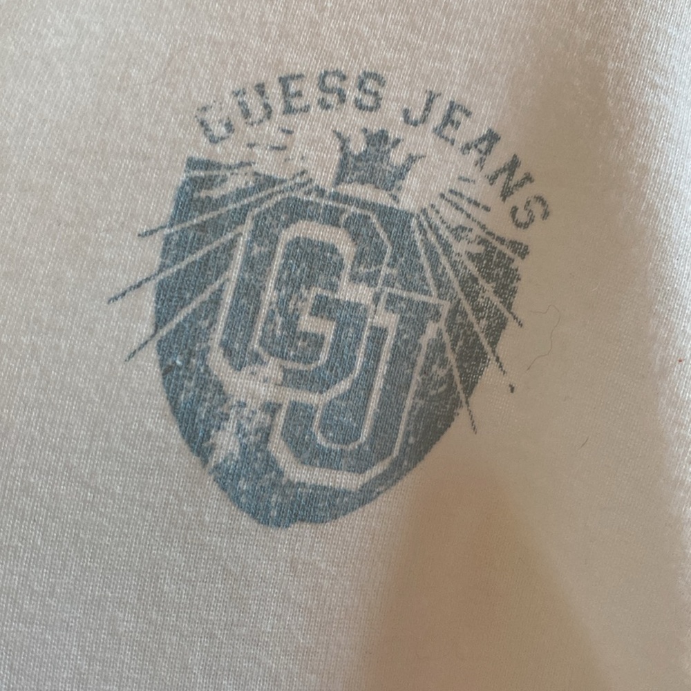 Guess Jeans Long-Sleeve Hooded Shirt in White, size L - Picture 3 of 5